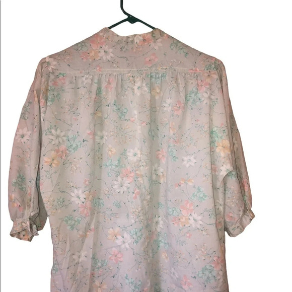Vintage 70s button down floral top - Picture 7 of 7